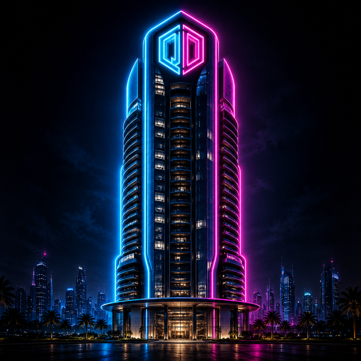 QuantiQ Tower Night View